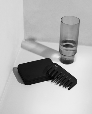 THE DUALITY STONE - Black Obsidian Stone Comb + Gua Sha Tool